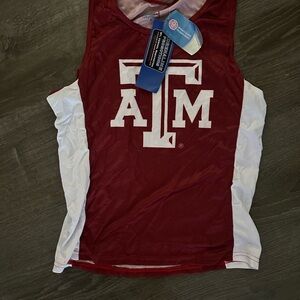 Women's Red and White Tank Top